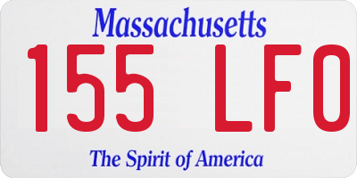 MA license plate 155LF0