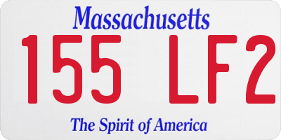 MA license plate 155LF2