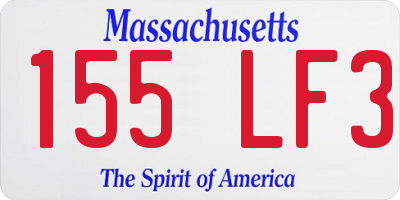 MA license plate 155LF3
