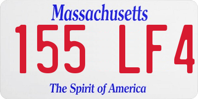 MA license plate 155LF4