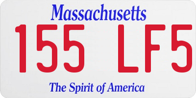 MA license plate 155LF5