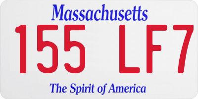 MA license plate 155LF7