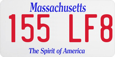 MA license plate 155LF8