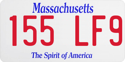 MA license plate 155LF9
