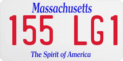 MA license plate 155LG1
