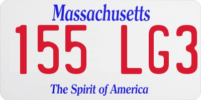 MA license plate 155LG3