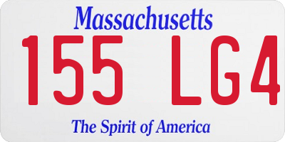 MA license plate 155LG4