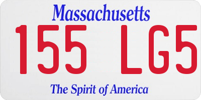 MA license plate 155LG5