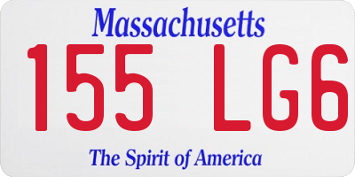 MA license plate 155LG6