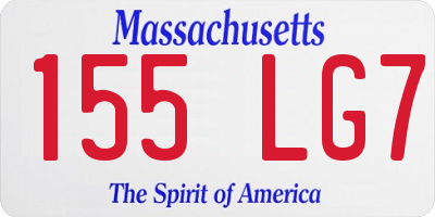 MA license plate 155LG7