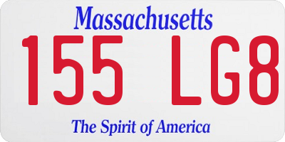 MA license plate 155LG8