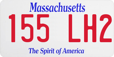 MA license plate 155LH2