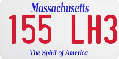 MA license plate 155LH3