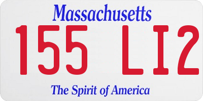 MA license plate 155LI2