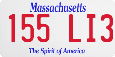MA license plate 155LI3