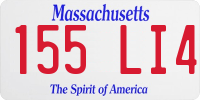 MA license plate 155LI4