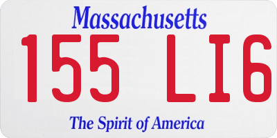 MA license plate 155LI6