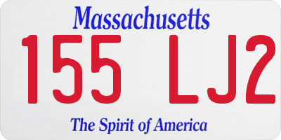 MA license plate 155LJ2