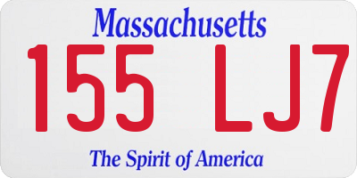 MA license plate 155LJ7
