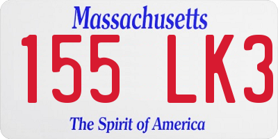 MA license plate 155LK3