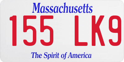 MA license plate 155LK9