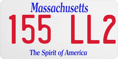 MA license plate 155LL2