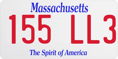 MA license plate 155LL3