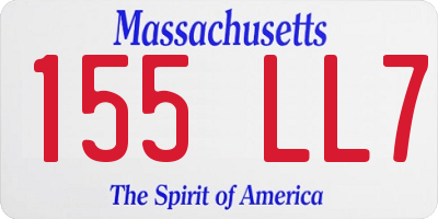 MA license plate 155LL7
