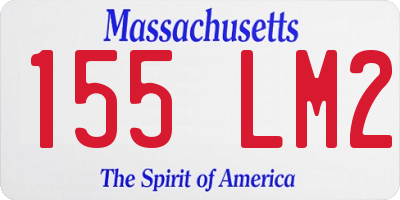 MA license plate 155LM2