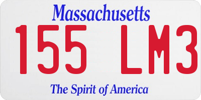 MA license plate 155LM3