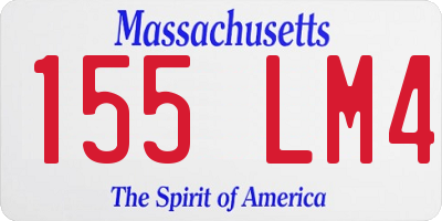 MA license plate 155LM4