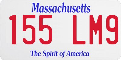 MA license plate 155LM9