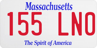 MA license plate 155LN0