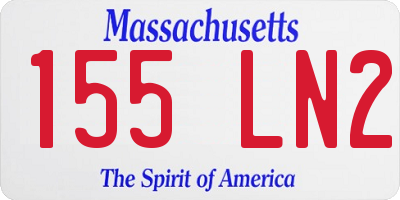 MA license plate 155LN2