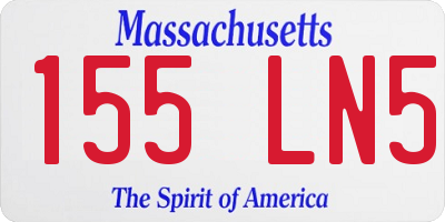 MA license plate 155LN5