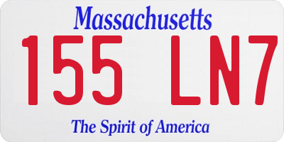 MA license plate 155LN7