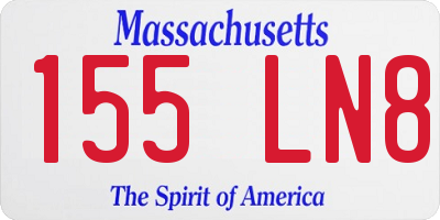 MA license plate 155LN8