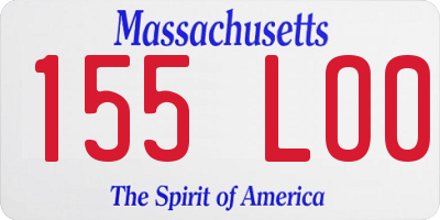 MA license plate 155LO0