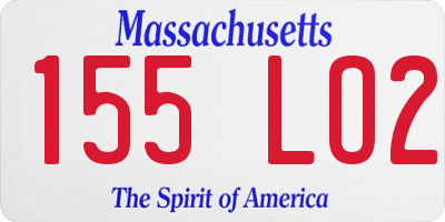 MA license plate 155LO2