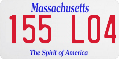 MA license plate 155LO4