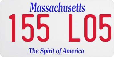 MA license plate 155LO5