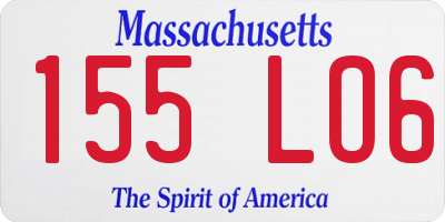 MA license plate 155LO6