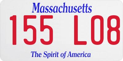 MA license plate 155LO8