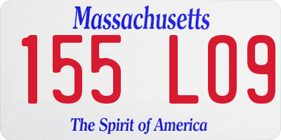 MA license plate 155LO9