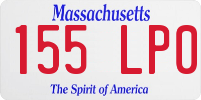 MA license plate 155LP0