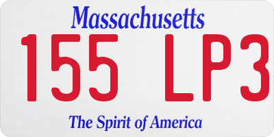MA license plate 155LP3