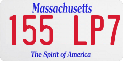 MA license plate 155LP7