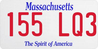 MA license plate 155LQ3