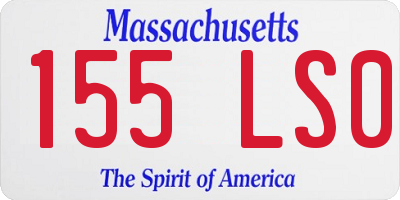 MA license plate 155LS0