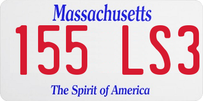 MA license plate 155LS3